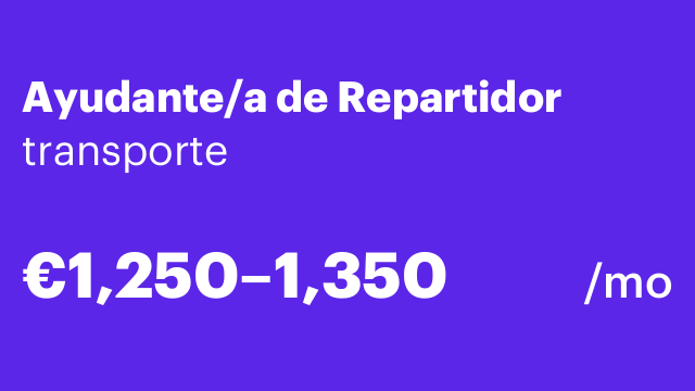 Ayudante/a de Repartidor