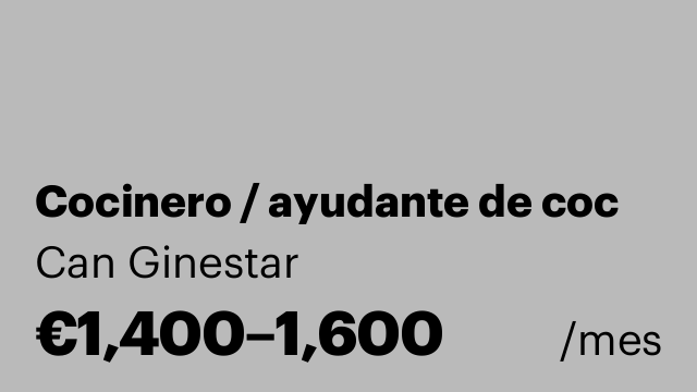 Cocinero / ayudante de coc