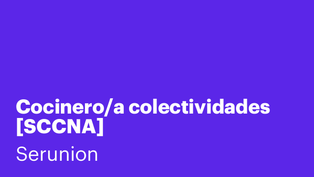 Cocinero/a colectividades [SCCNA]