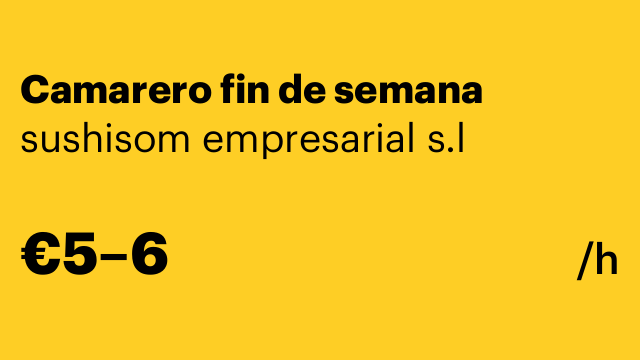 Camarero fin de semana