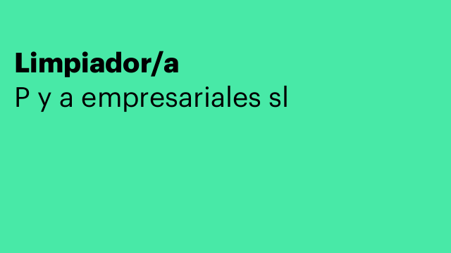 Limpiador/a
