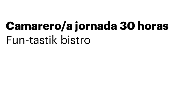 Camarero/a jornada 30 horas
