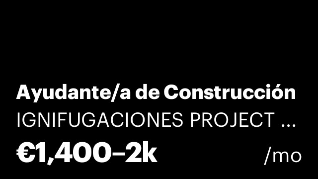 Ayudante/a de Construcción