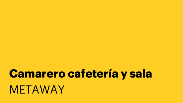Camarero cafetería y sala