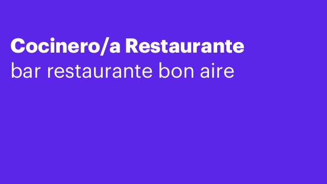 Cocinero/a Restaurante