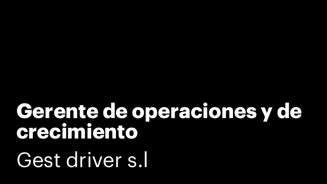 Gerente de operaciones y de crecimiento
