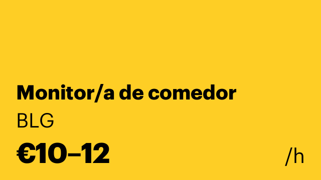 Monitor/a de comedor