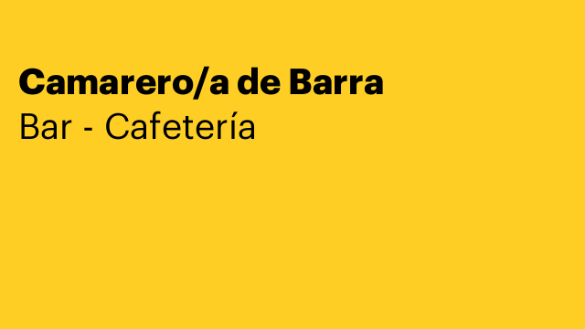 Camarero/a de Barra