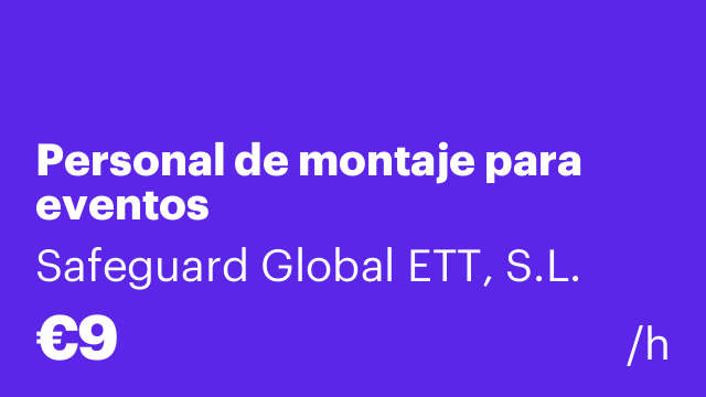 Personal de montaje para eventos