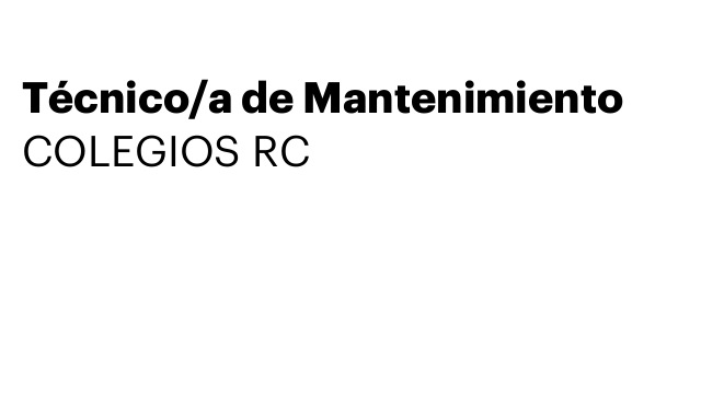 Técnico/a de Mantenimiento