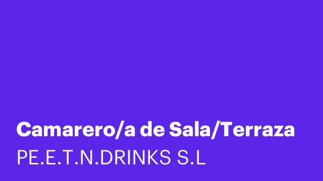 Camarero/a de Sala/Terraza