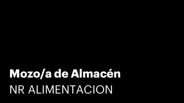 Mozo/a de Almacén