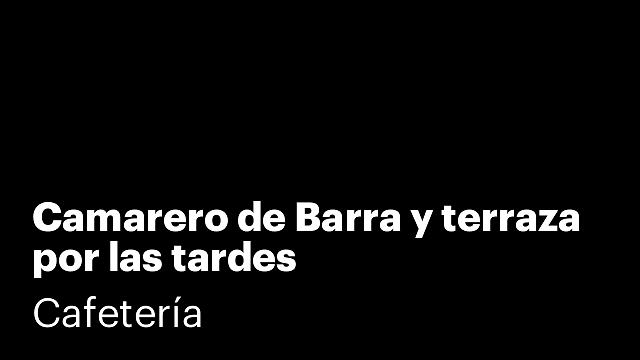 Camarero de Barra y terraza por las tardes