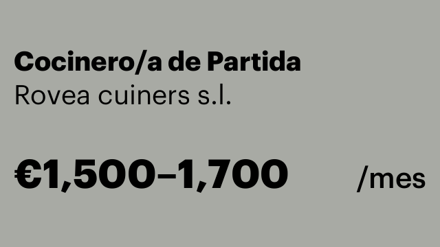Cocinero/a de Partida