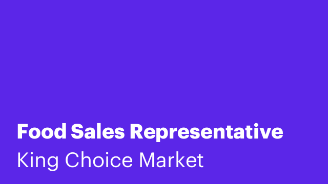 Food Sales Representative