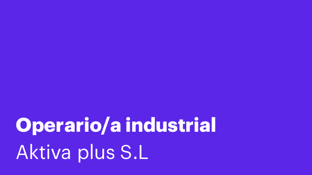 Operario/a industrial