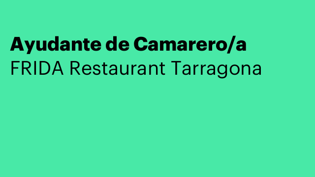 Ayudante de Camarero/a