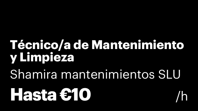 Técnico/a de Mantenimiento y Limpieza