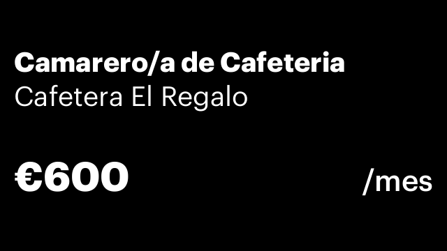 Camarero/a de Cafeteria