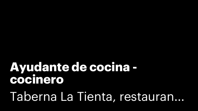 Ayudante de cocina - cocinero
