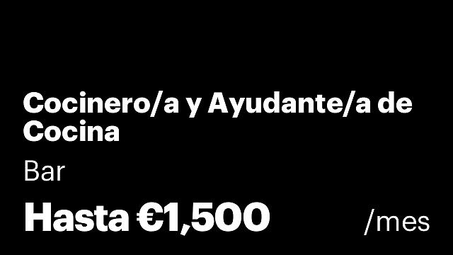 Cocinero/a y Ayudante/a de Cocina
