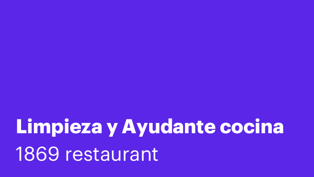 Limpieza y Ayudante cocina