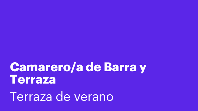 Camarero/a de Barra y Terraza