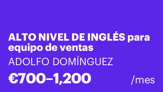 ALTO NIVEL DE INGLÉS para equipo de ventas