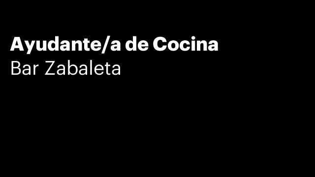 Ayudante/a de Cocina