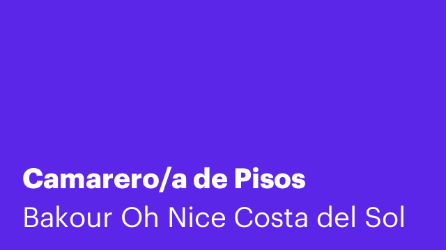 Camarero/a de Pisos