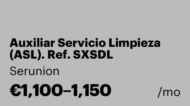 Auxiliar Servicio Limpieza (ASL). Ref. SXSDL