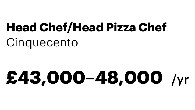 Head Chef/Head Pizza Chef