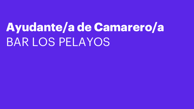 Ayudante/a de Camarero/a