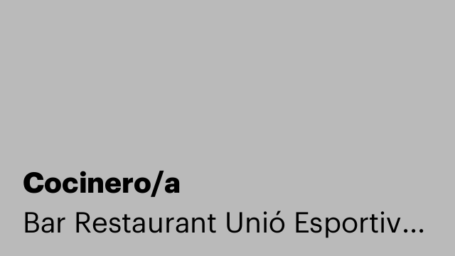 Cocinero/a
