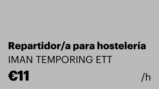 Repartidor/a para hostelería