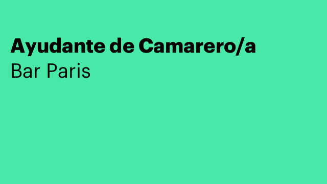 Ayudante de Camarero/a