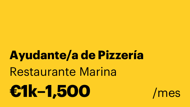 Ayudante/a de Pizzería