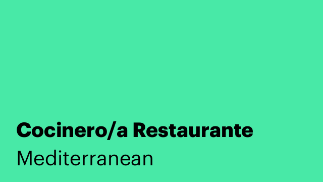Cocinero/a Restaurante