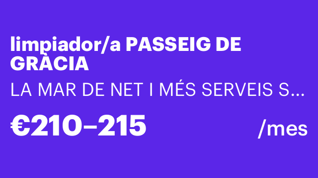 limpiador/a PASSEIG DE GRÀCIA