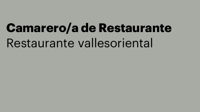 Camarero/a de Restaurante