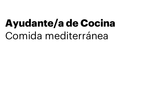 Ayudante/a de Cocina