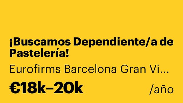 ¡Buscamos Dependiente/a de Pastelería!