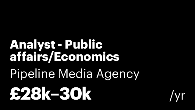 Analyst - Public affairs/Economics