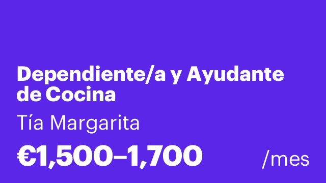 Dependiente/a y Ayudante de Cocina