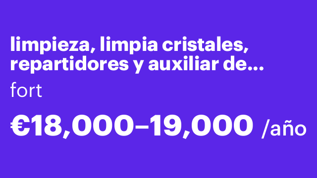 limpieza, limpia cristales, repartidores y auxiliar de Servicio