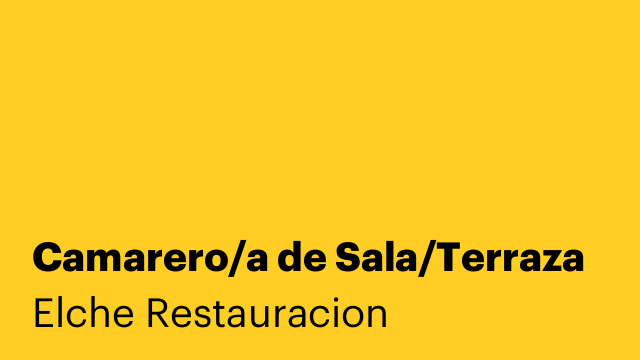 Camarero/a de Sala/Terraza