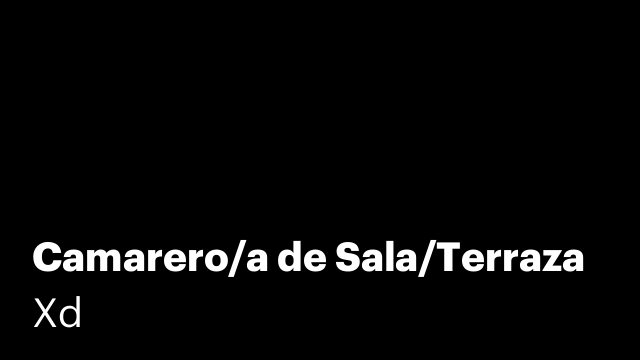 Camarero/a de Sala/Terraza