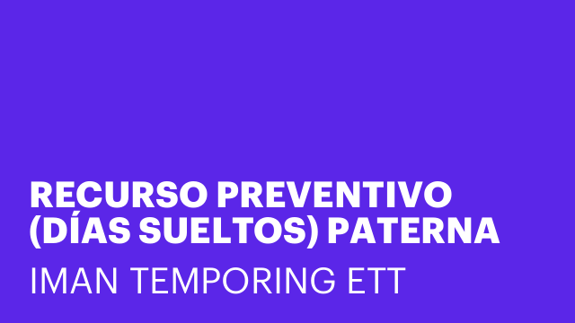 RECURSO PREVENTIVO (DÍAS SUELTOS) PATERNA