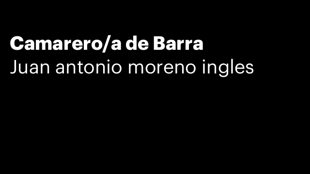 Camarero/a de Barra
