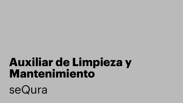 Auxiliar de Limpieza y Mantenimiento